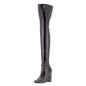 Laurence Dacade Madison Patent Over-The-Knee Boots in Black SZ 36